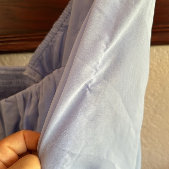 Abercrombie & Fitch Womens Size Large Periwinkle Puff Sleeve Boho Style Blouse - Picture 5 of 5